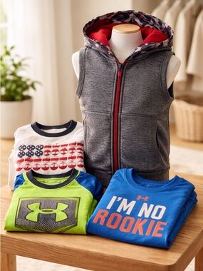 EUC - Toddler Boys Lot of 5 pieces Under Armour - Shirt, Jacket - Size 18/24 Mo